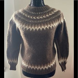 Vintage Brown and Cream Crew Neck Sweater